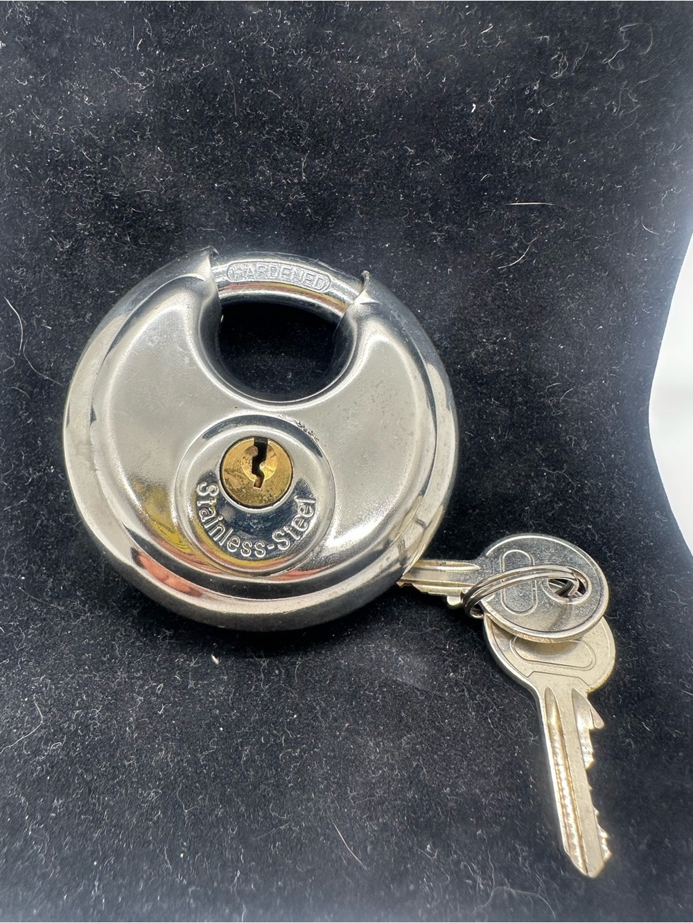 Round Stainless Steel Discus Padlock with Keys